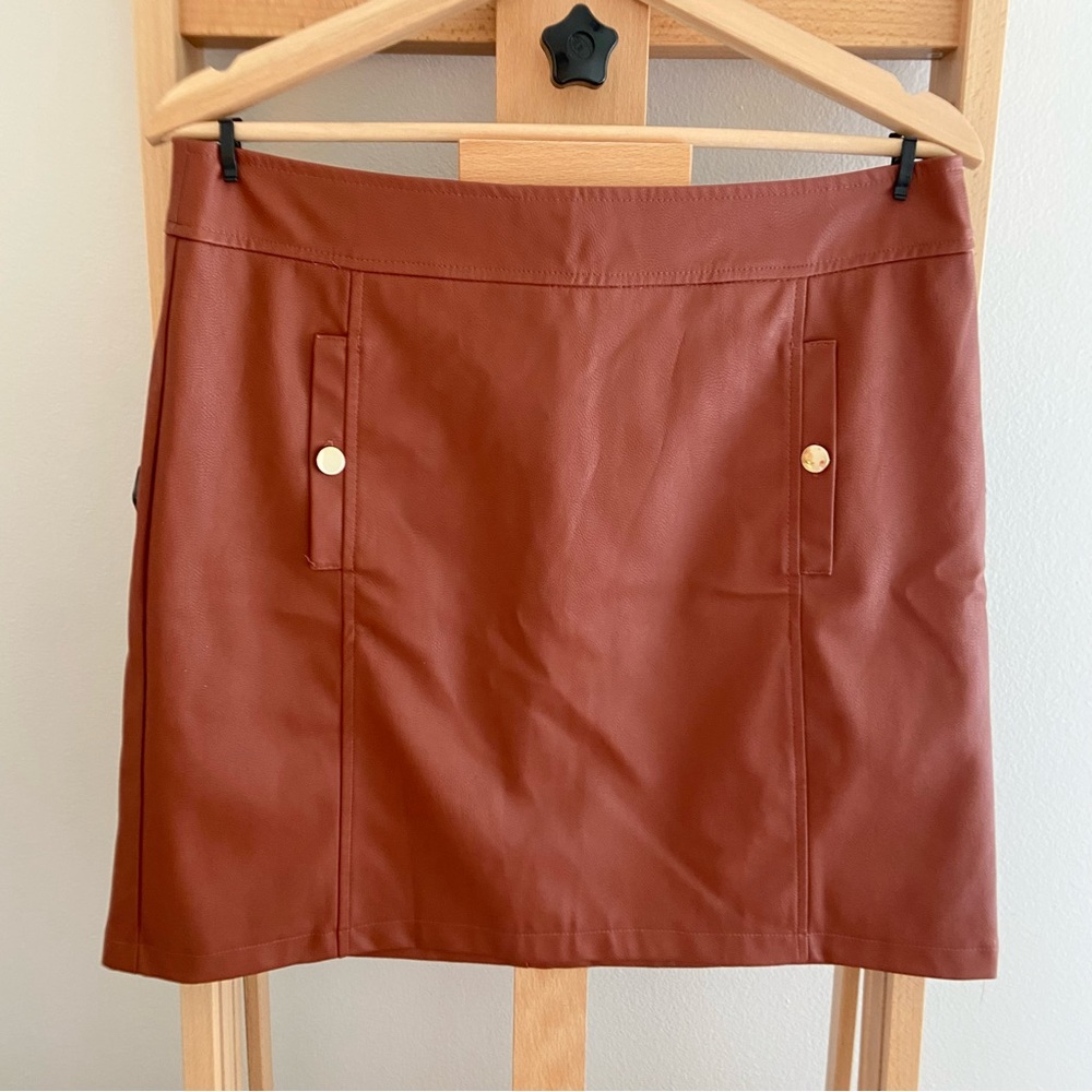 LOFT Faux Leather Mini Skirt